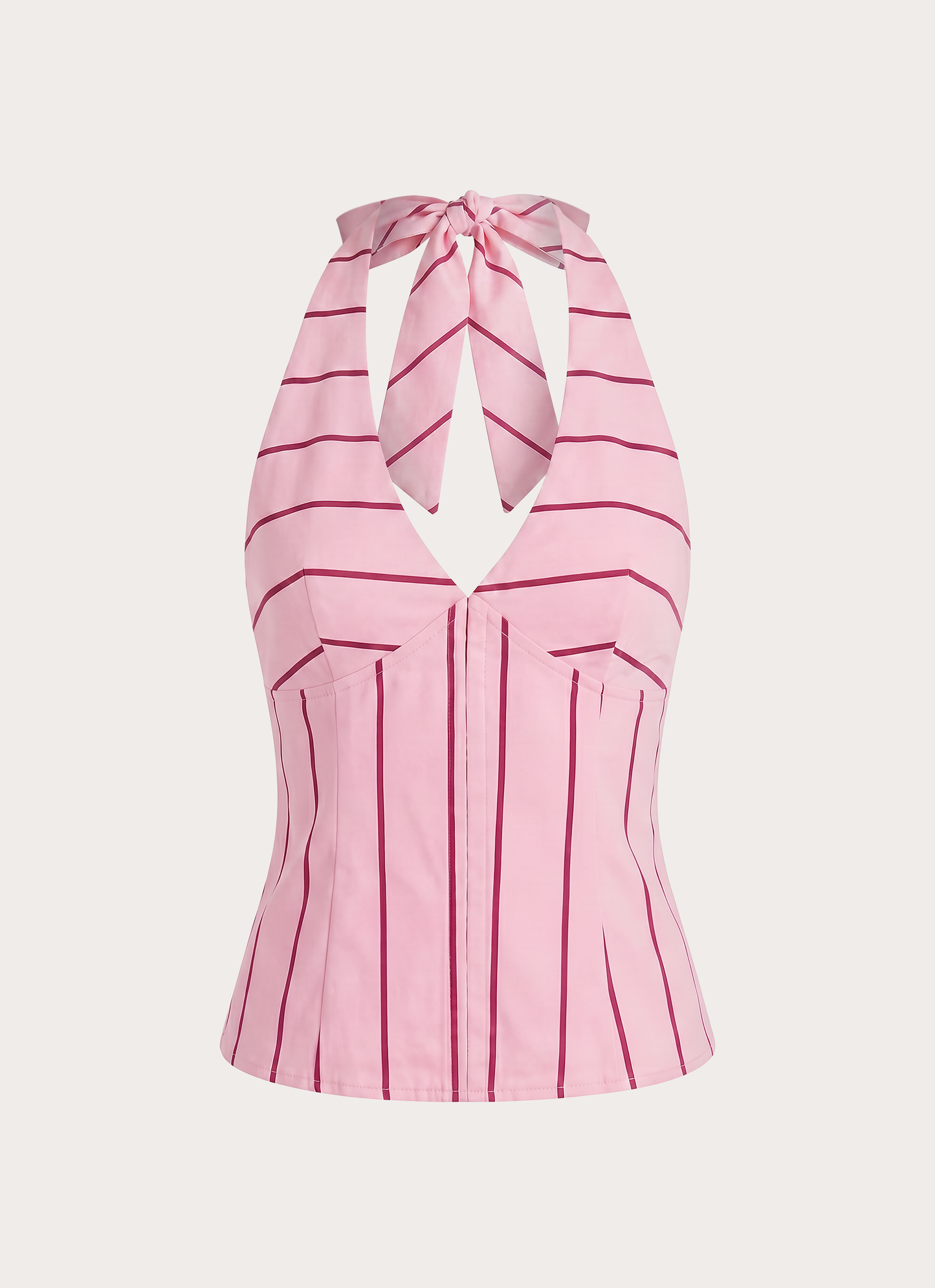 Rhydan Halter Top - Strawberry Stripe