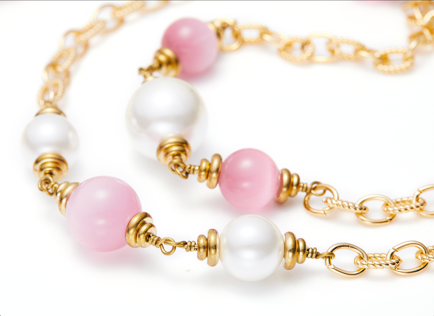 Isabella Pearl Necklace (Pink) (Final Sale)