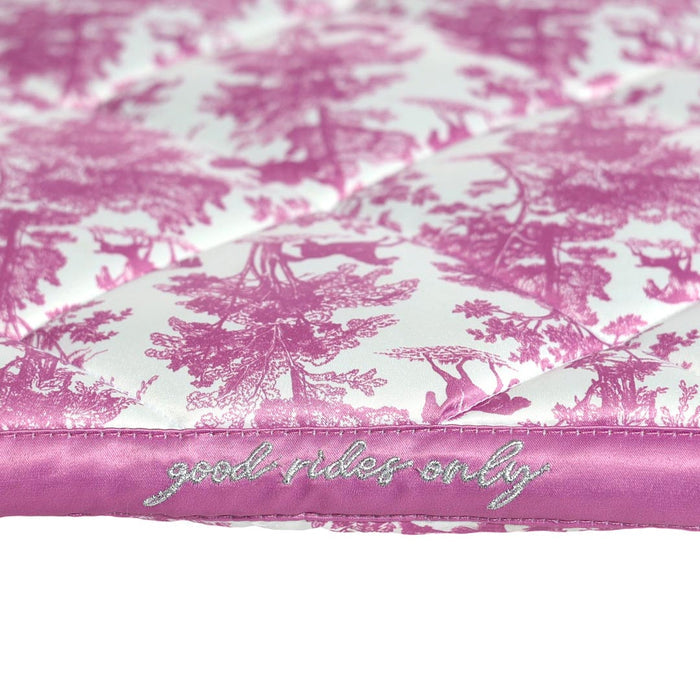 Dapplebay Equestrian Toile Dressage Saddle Pad-Rose/White