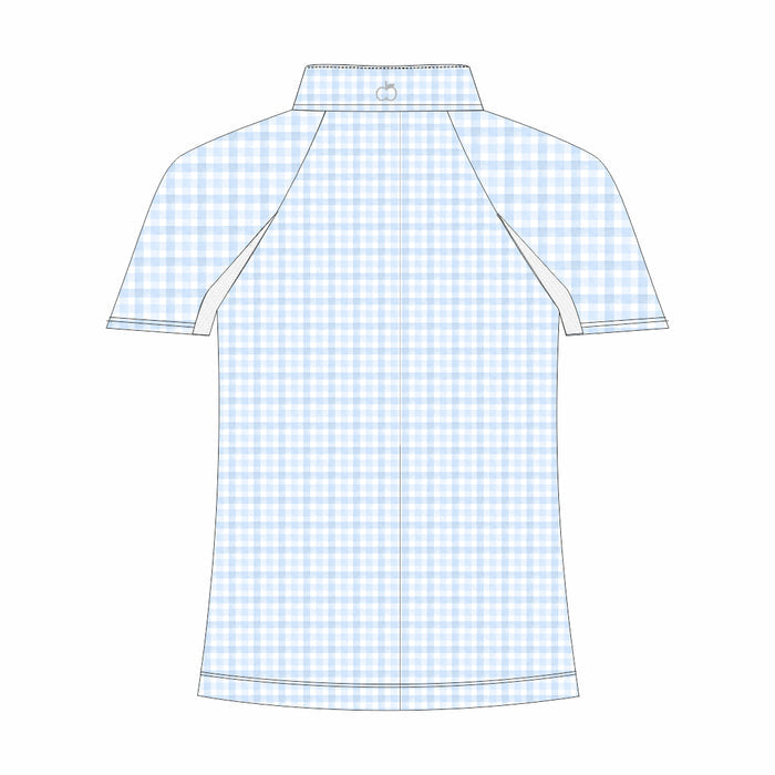 Dapplebay Kids Blue Gingham 1/4 Zip - Short Sleeve-Breeches.com