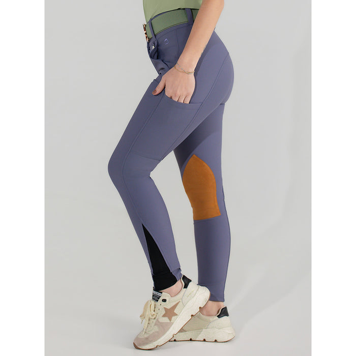 Dapplebay Sport Suede Knee Patch Breeches-Purple Dusk