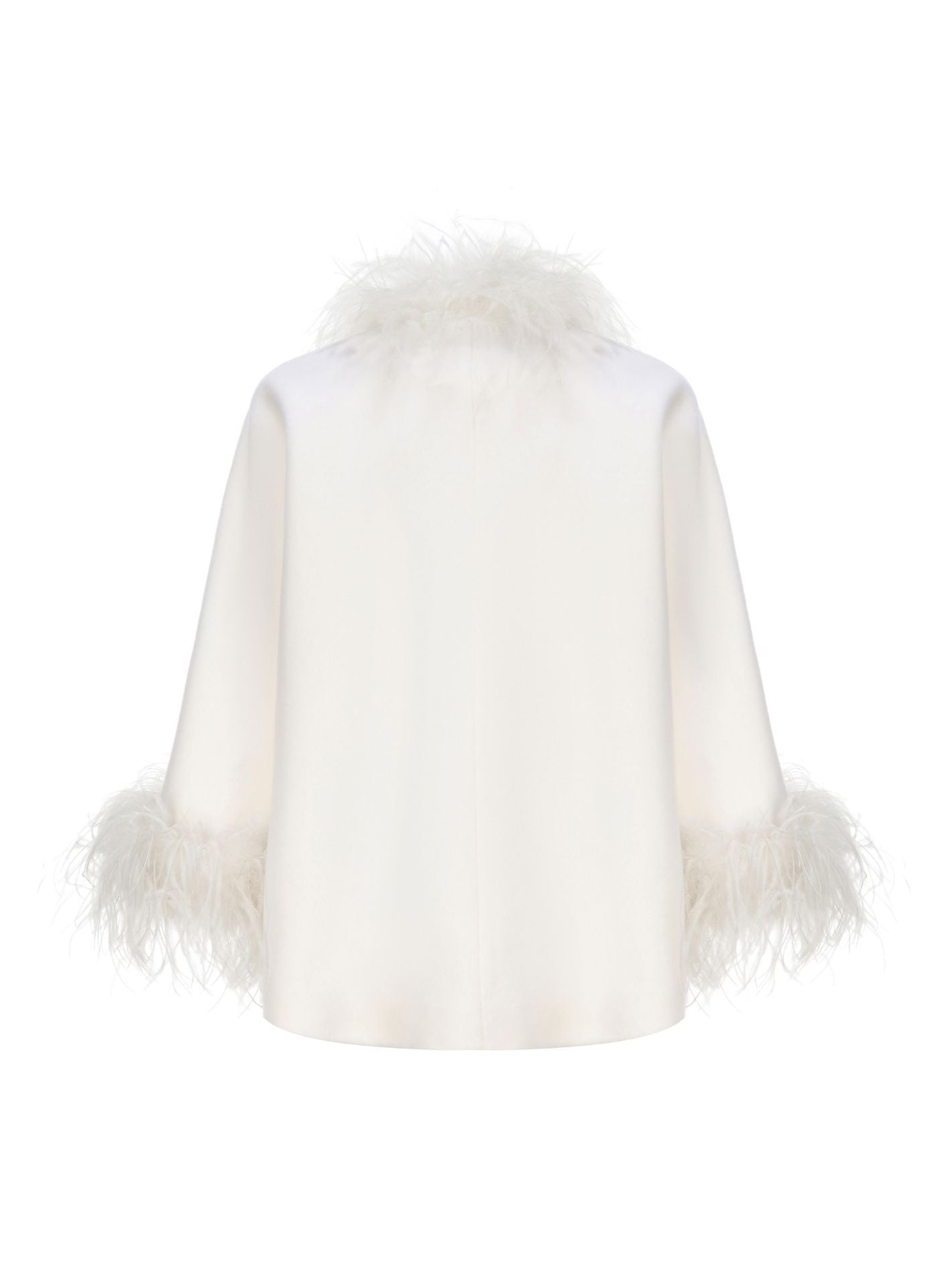 Angelica Feather Coat (White) (Final Sale)