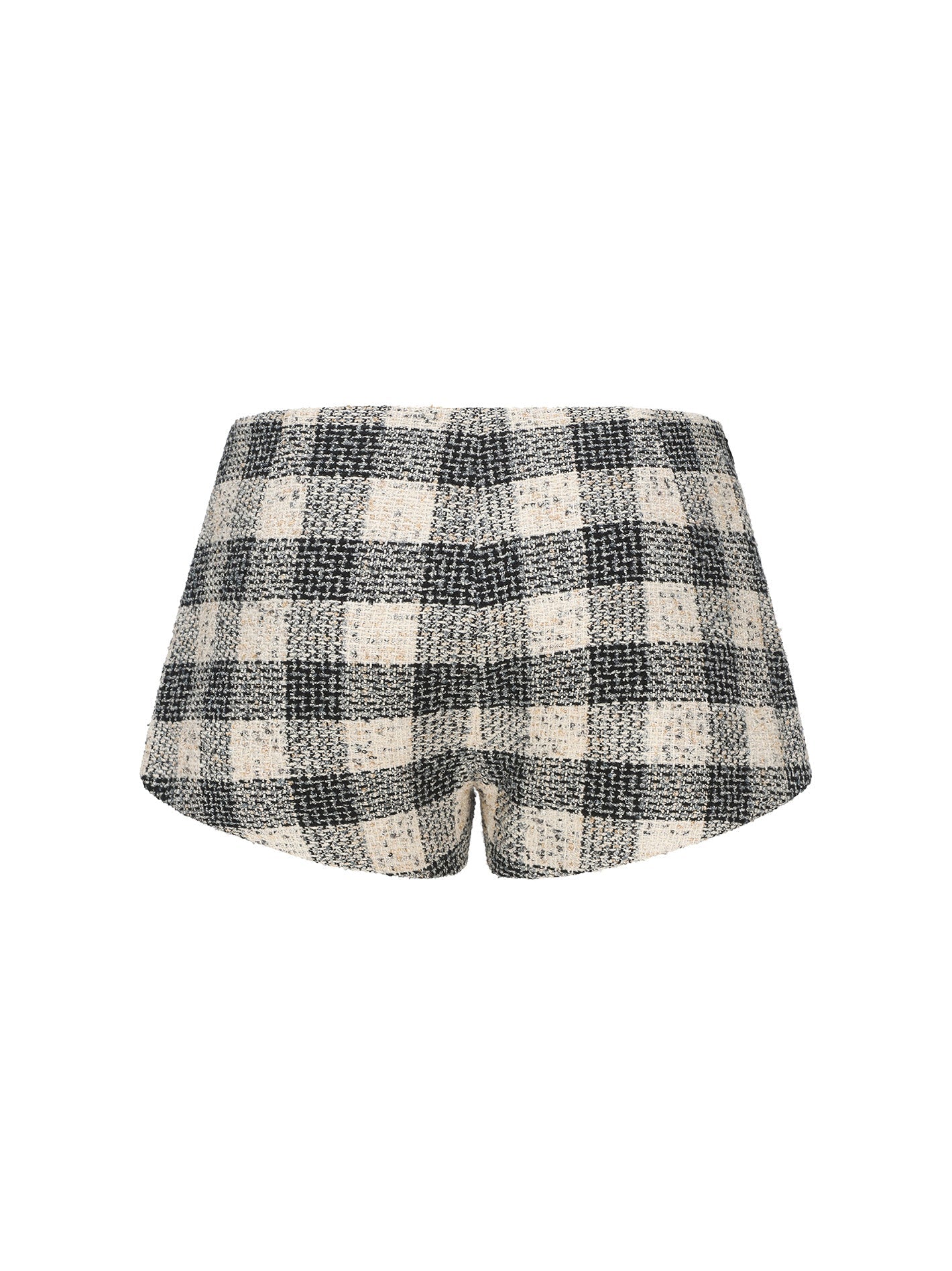 Annabella Textured Black Checkered Woven Shorts (Final Sale)