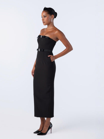 Demi Bow Dress (Black) (Final Sale)