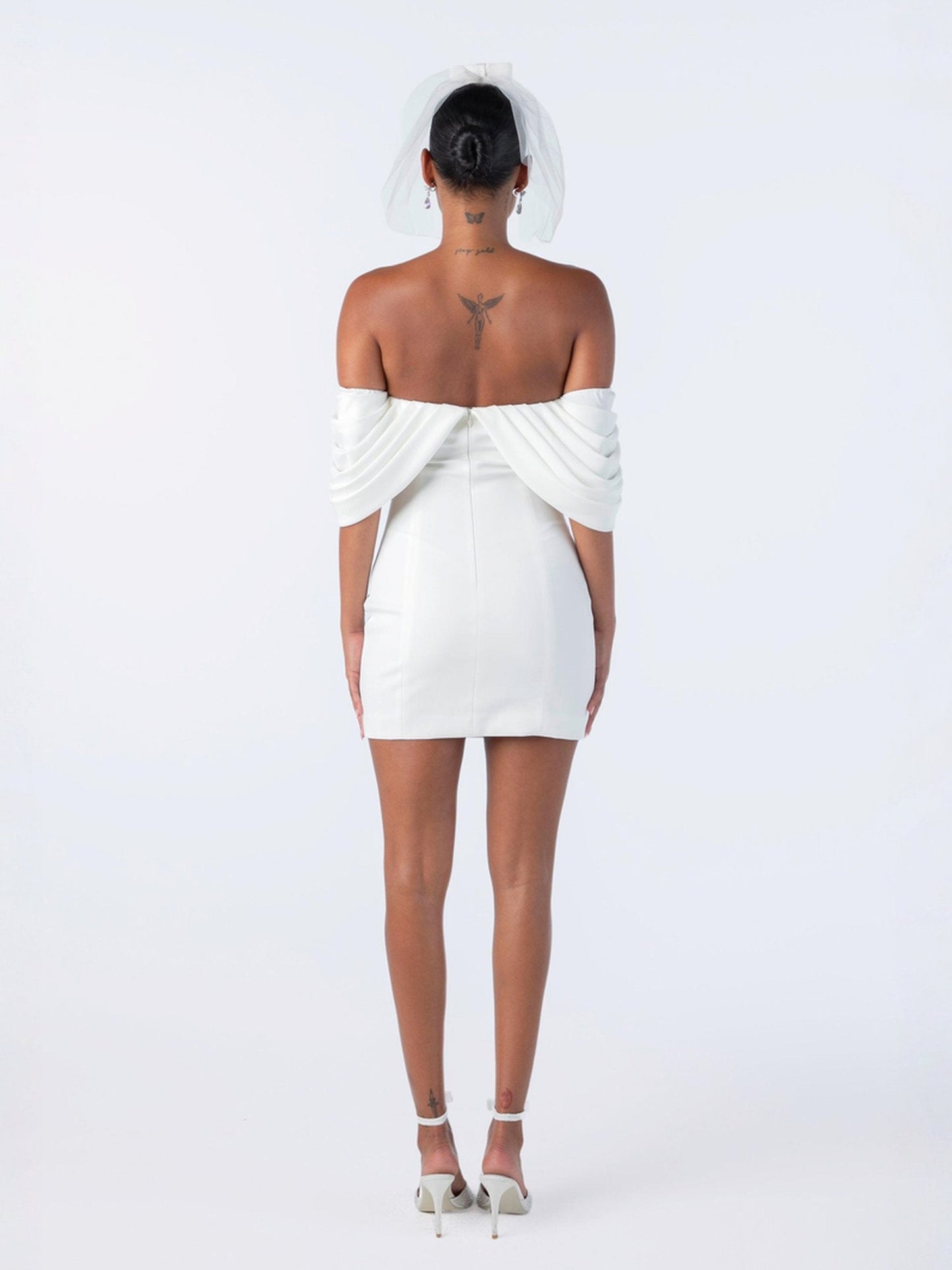 Kate Bow Dress (White)