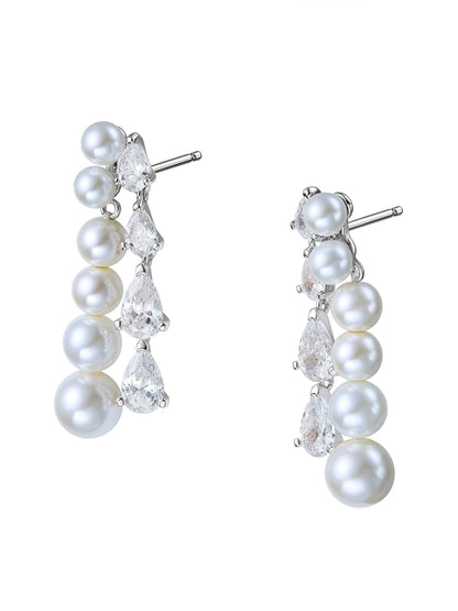 Adriana Pearl and Crystal Drop Earrings