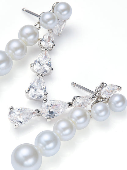 Adriana Pearl and Crystal Drop Earrings