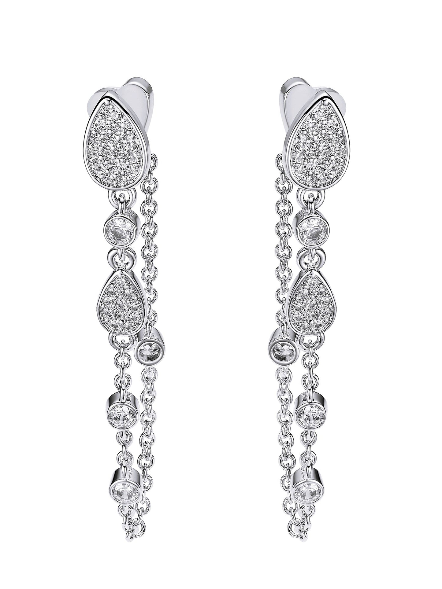 Amélie Crystal Drop Chain Earrings