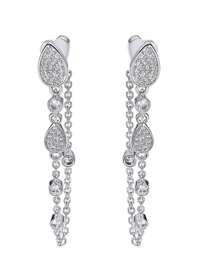 Amélie Crystal Drop Chain Earrings