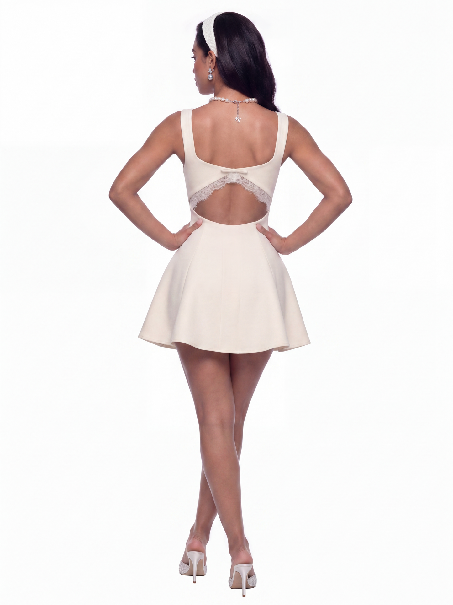 Eliza Cut Out Champagne Mini Dress
