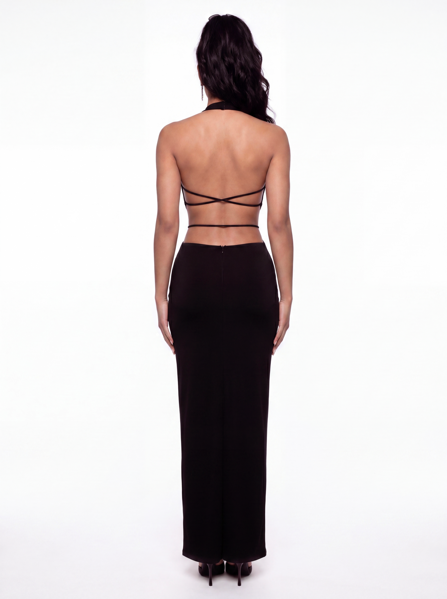 Maeve Cowl-Neck Black Dress