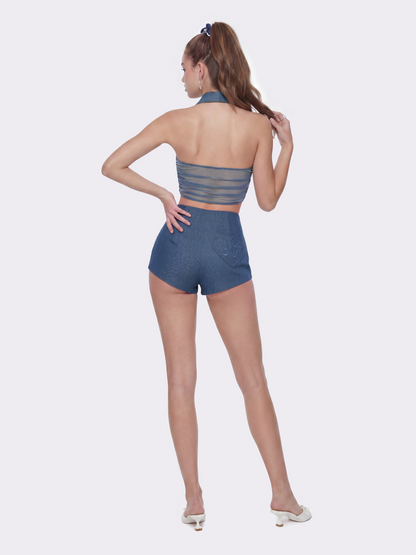 Amara Open-Back Blue Top