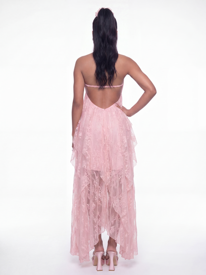 Aurora Halter Pink Dress