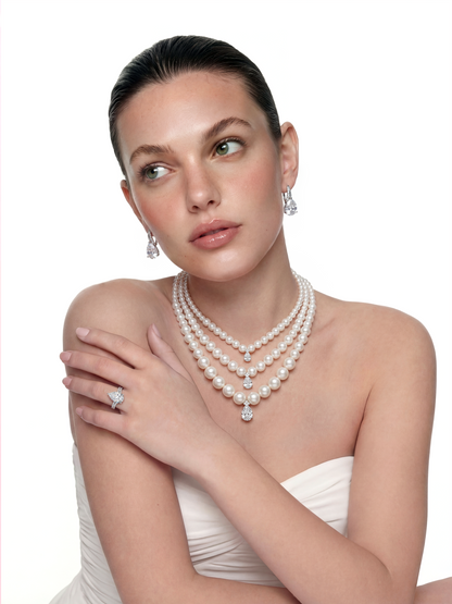 Adriana Layered Pearl Drop Necklace