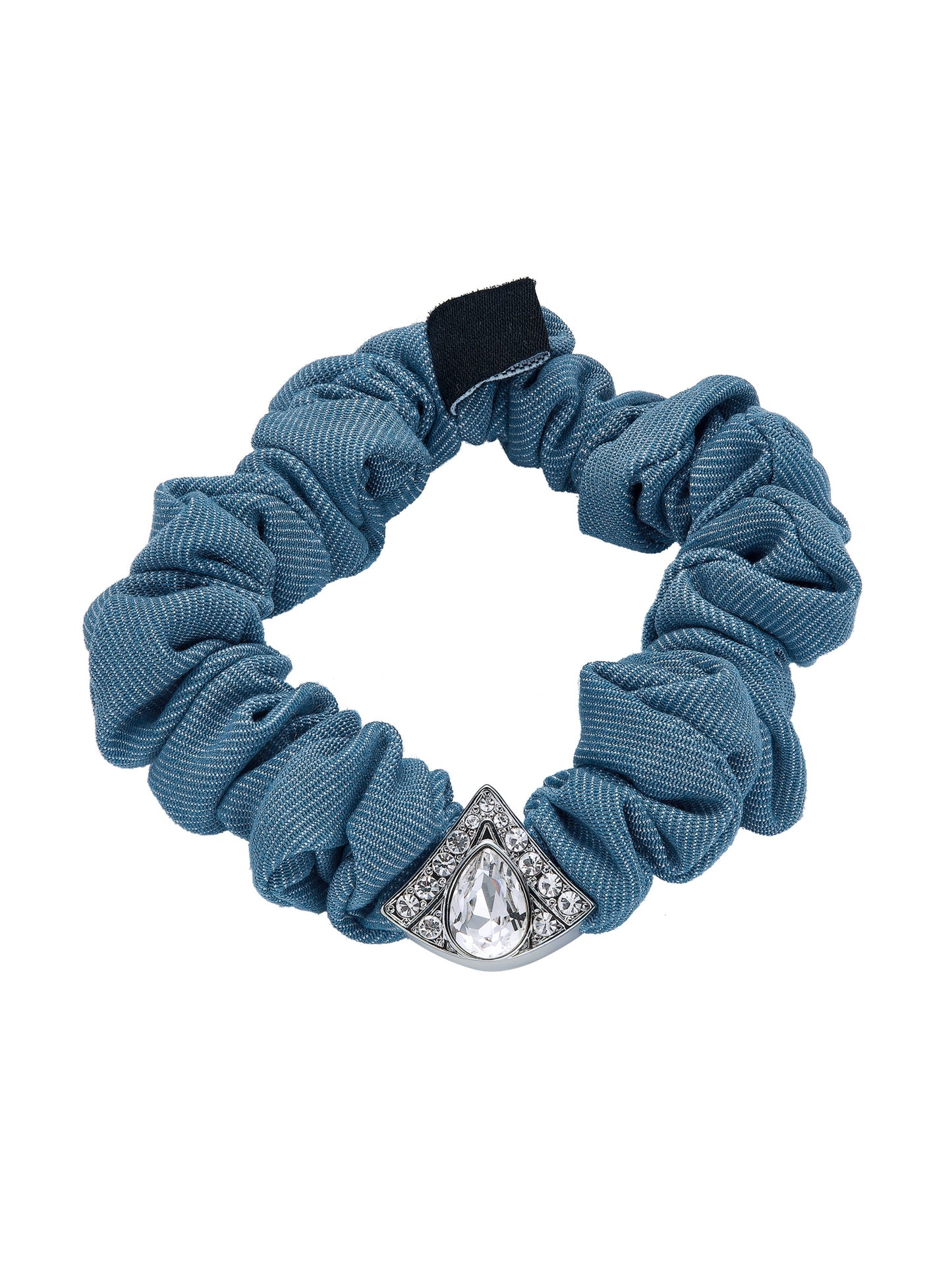 Helene Crystal Denim Scrunchie Set