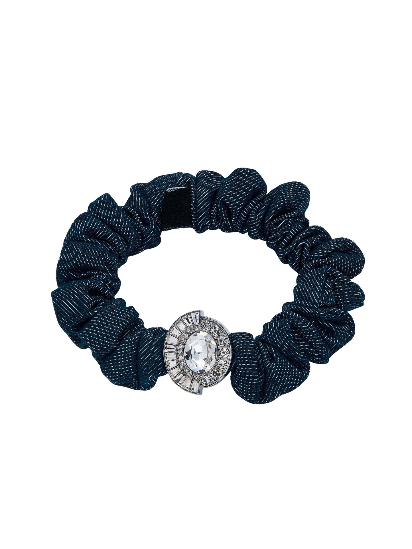 Helene Crystal Denim Scrunchie Set