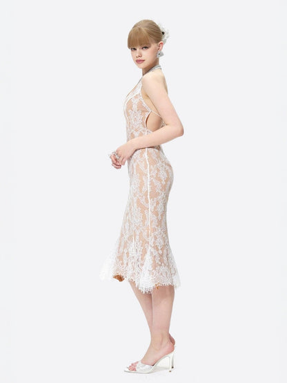 Fiona Dress (White Lace)