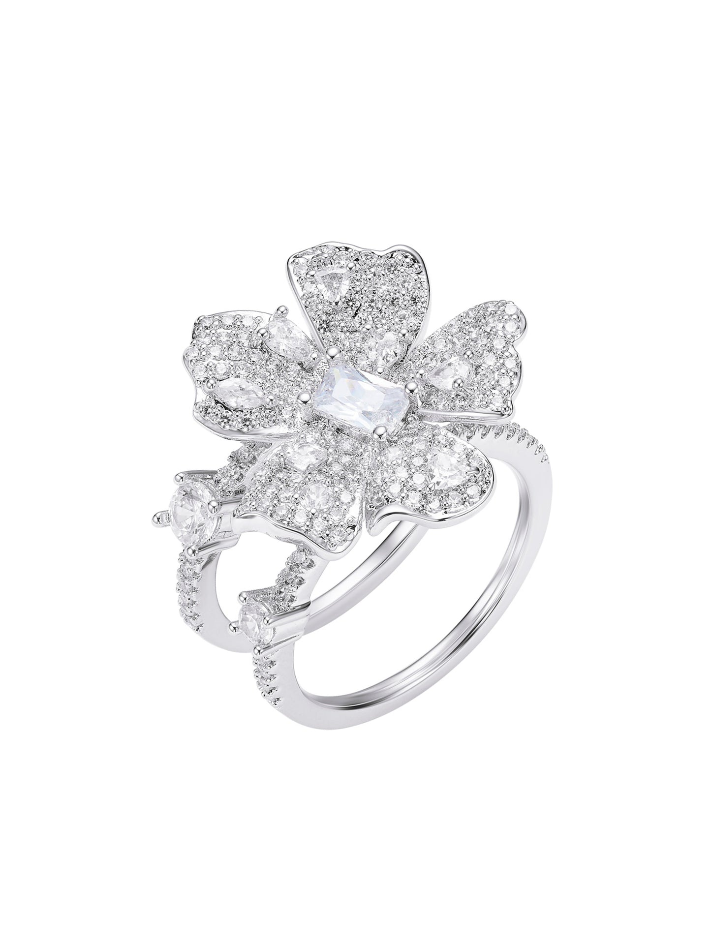 Diora Floral White Ring