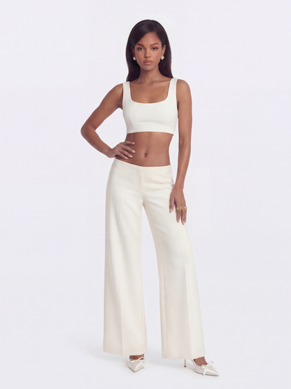 Natalia Tailored Cropped White Top