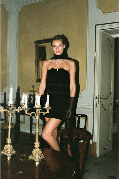 Lucie Bow Dress (Black) (Final Sale)