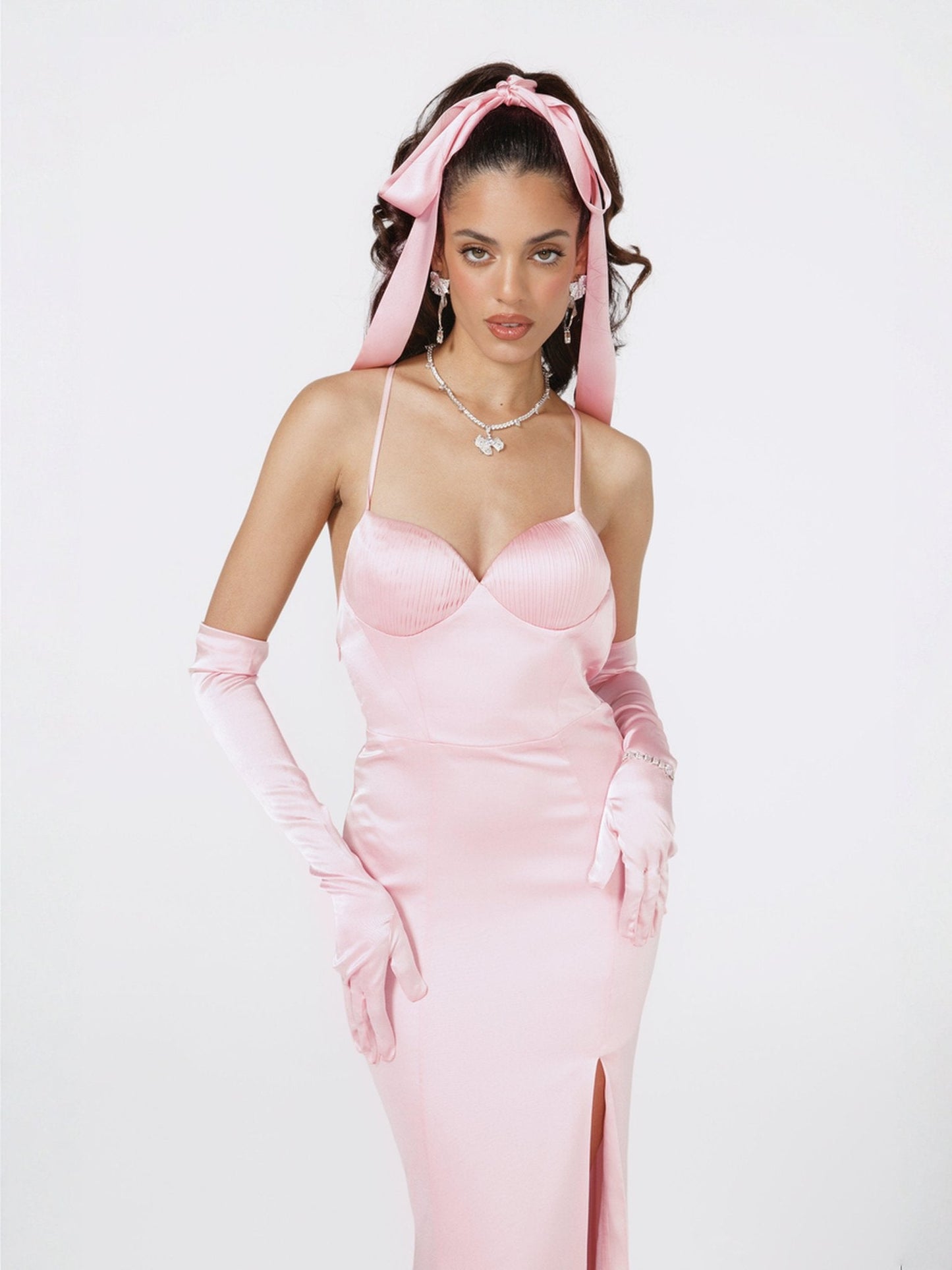Angelique Bow Dress (Pink) (Final Sale)