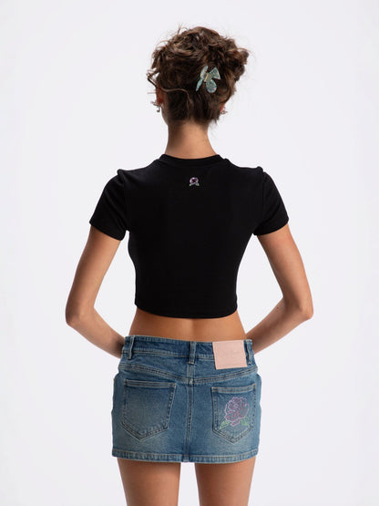 Elle Baby Tee (Black) (Final Sale)