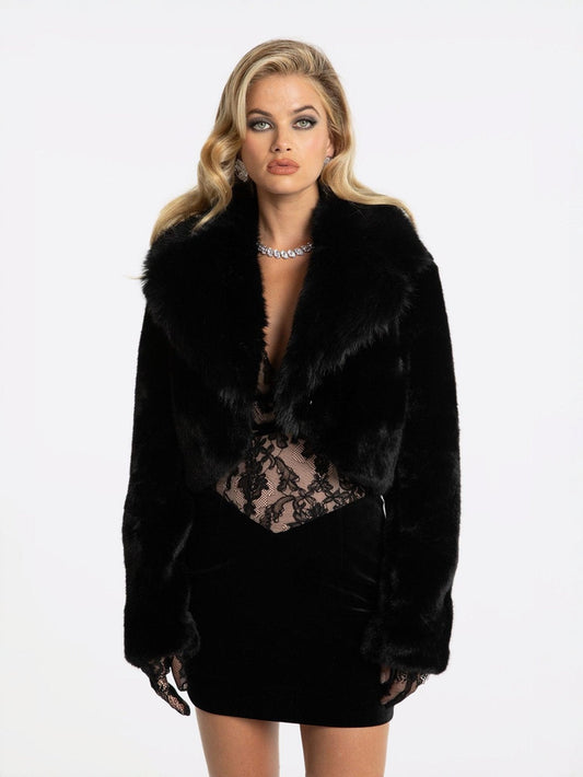 Mara Fur Coat (Black) (Final Sale)