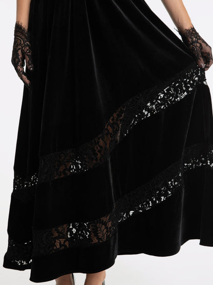 Maxine Velvet Dress (Black) (Final Sale)