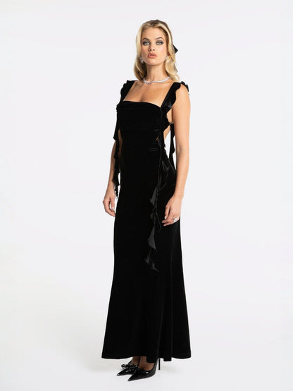 Caroline Velvet Dress (Black)