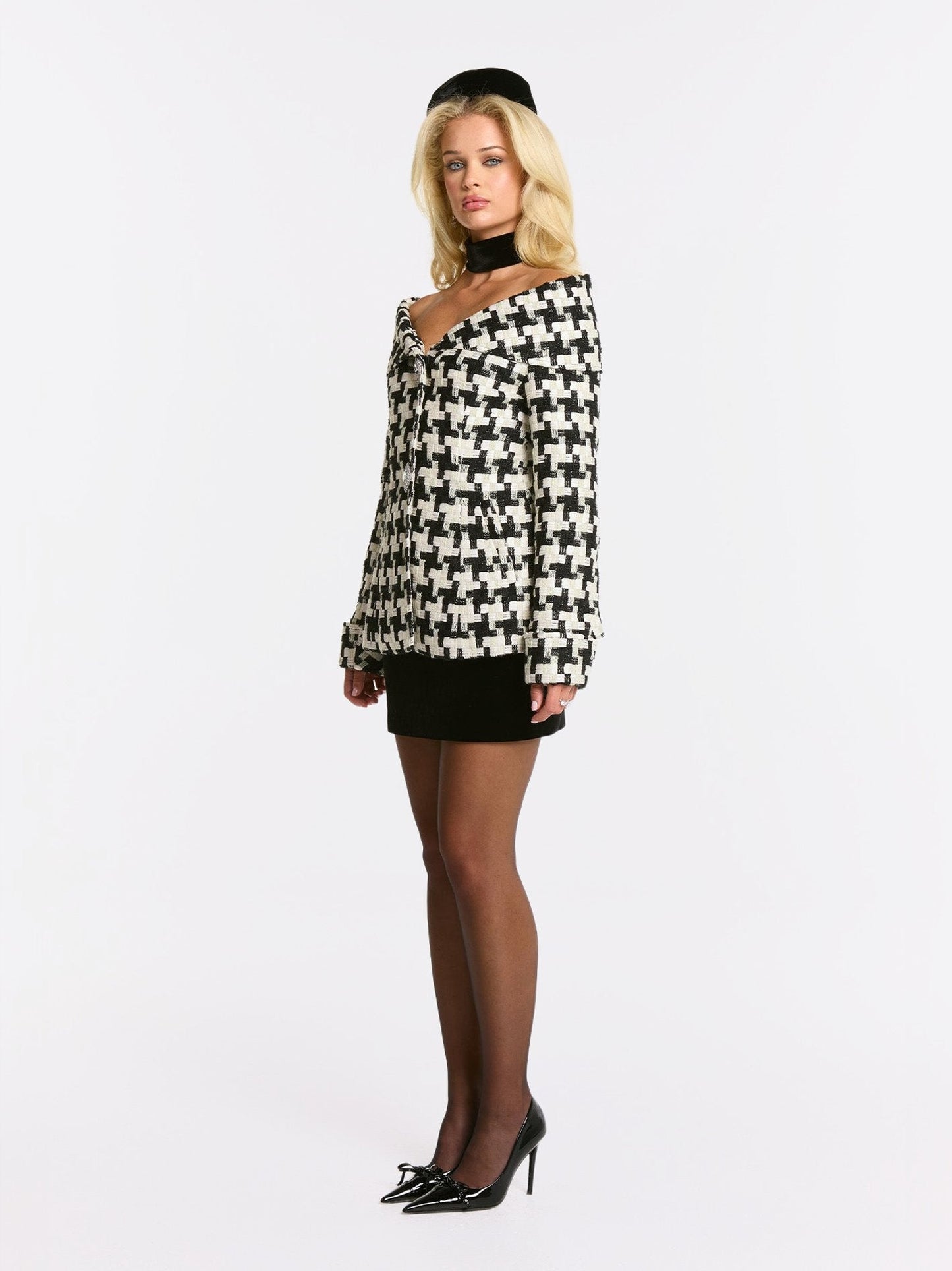Marlee Plaid Top (Black/White) (Final Sale)