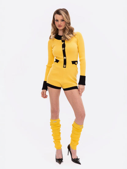 Matilda Knit Jumpsuit (Yellow) (Final Sale)