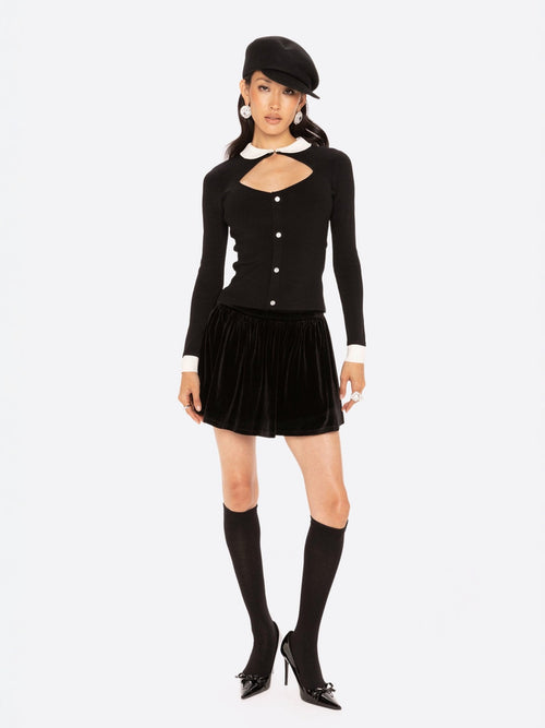 Isabellea Velvet Mini Skirt