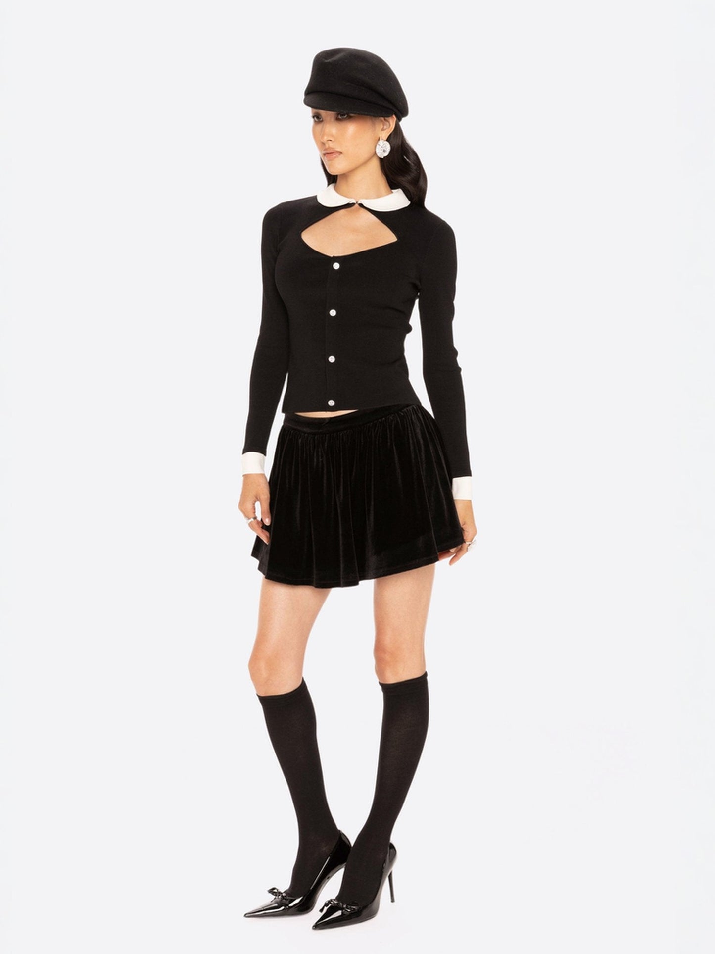 Isabellea Velvet Mini Skirt