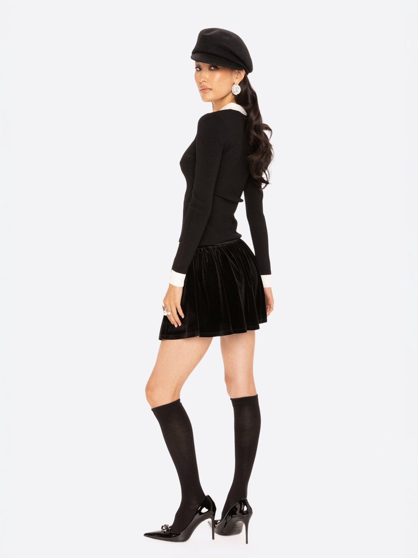 Isabellea Velvet Mini Skirt