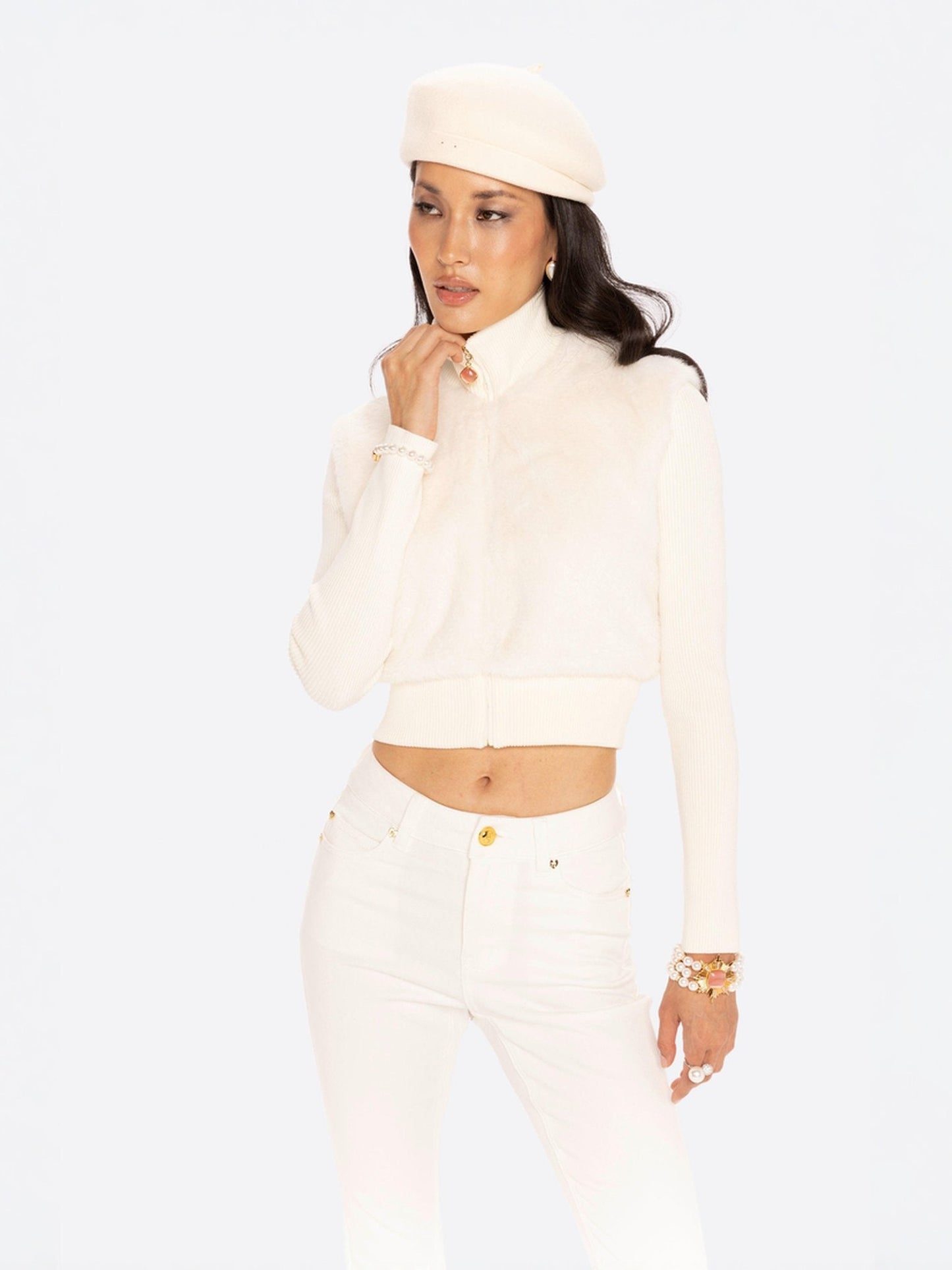 Hailey Knit Jacket (White)