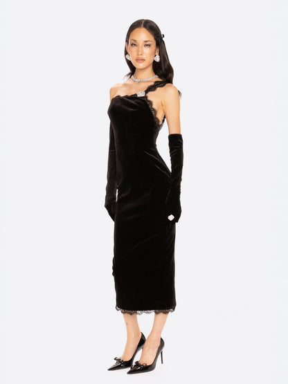 Angelica Velvet Maxi Dress (Black)