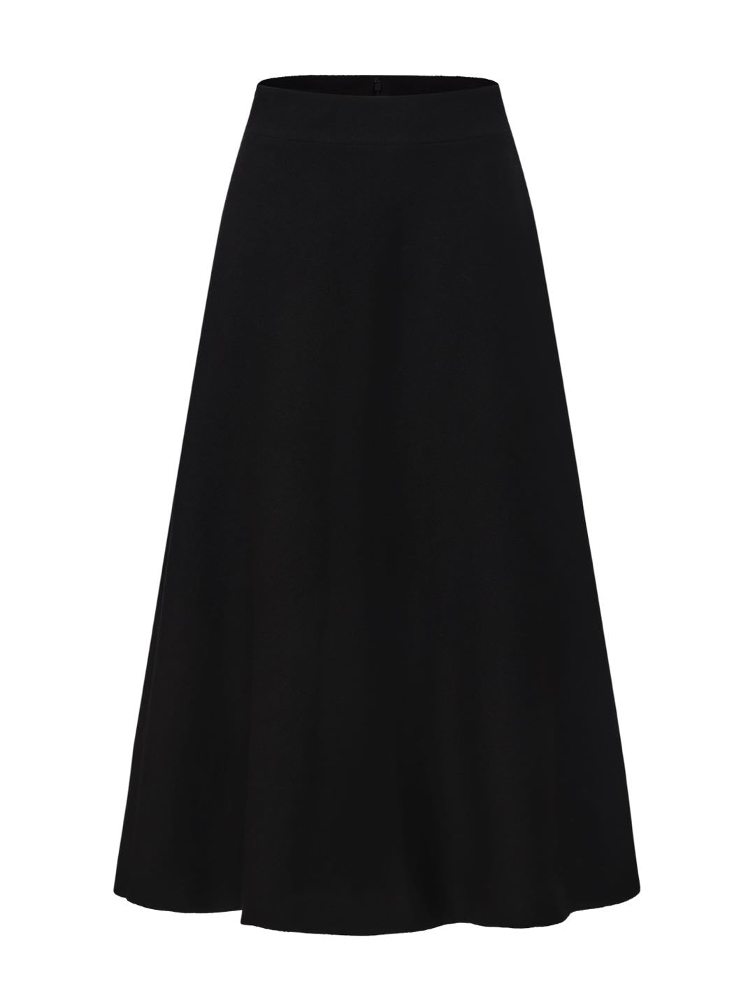 Natalia Tailored A-Line Black Midi Skirt