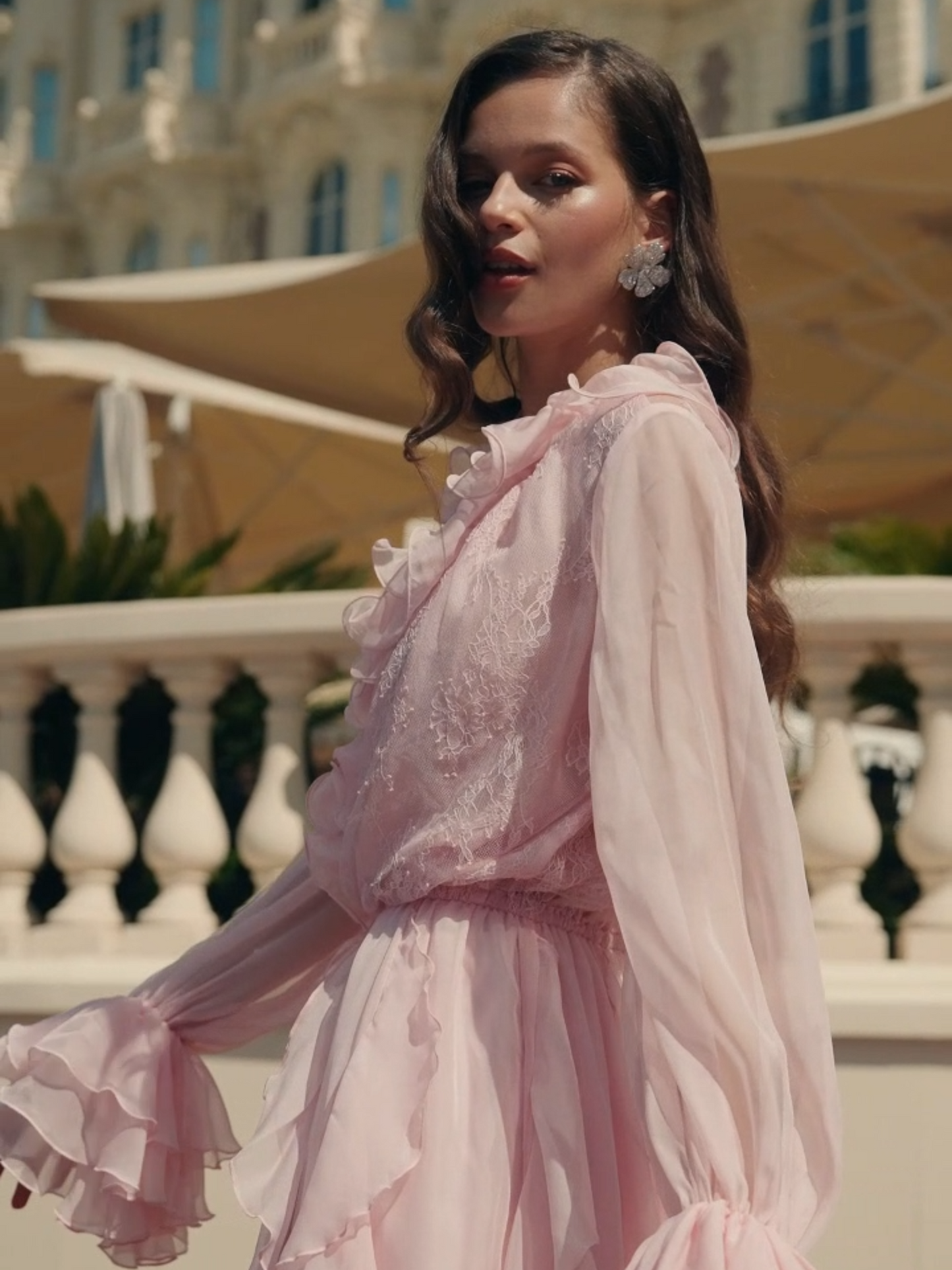 Capri Ruffle Pink Dress