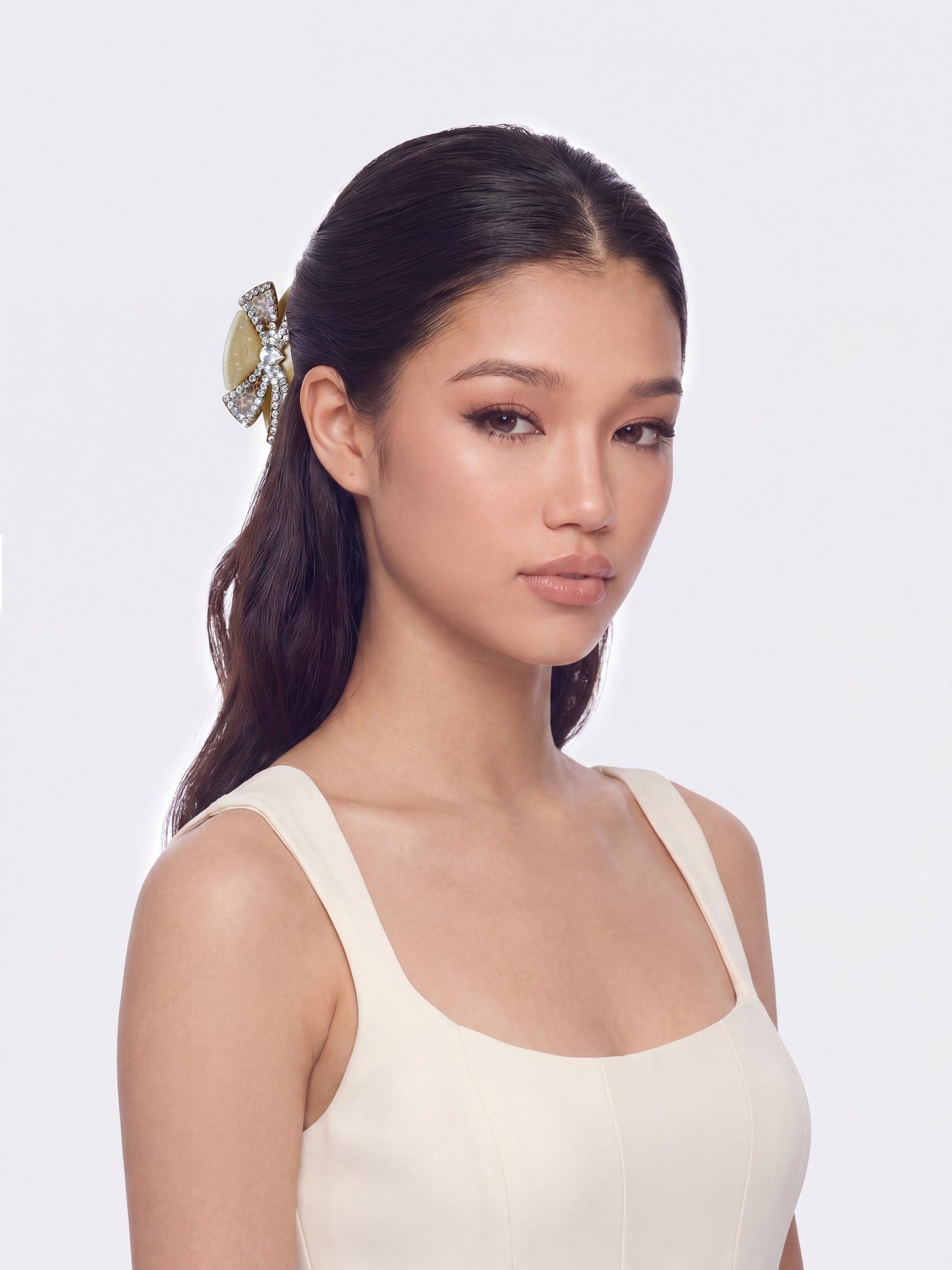 Milania Bow Beige Hair Clip