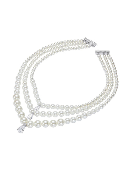 Adriana Layered Pearl Drop Necklace