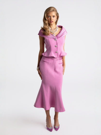 Belle Satin Skirt (Pink) (Final Sale)