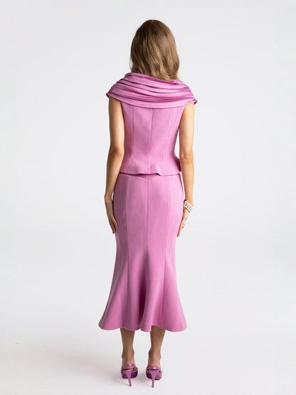 Belle Satin Top (Pink) (Final Sale)