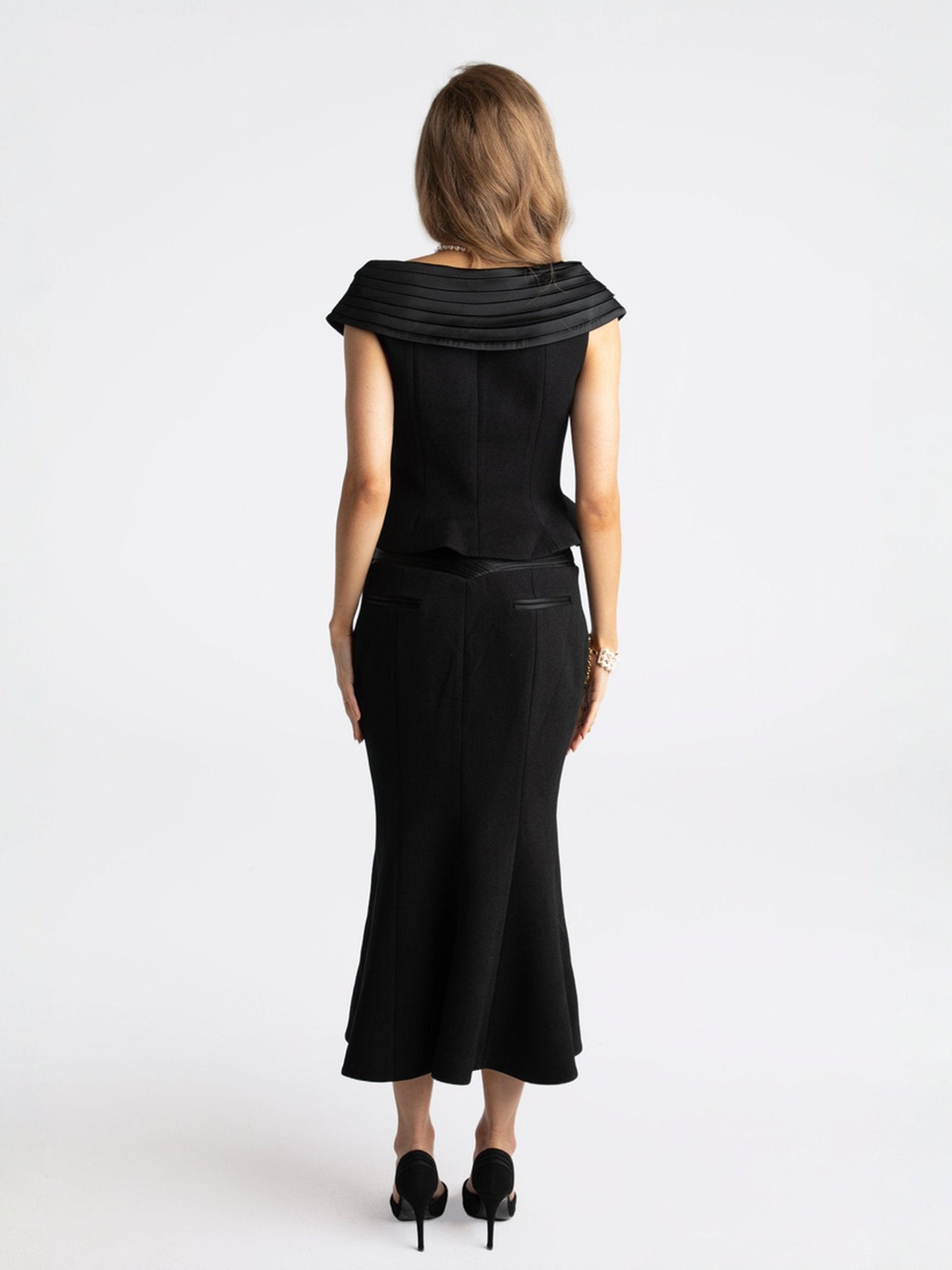 Belle Satin Skirt (Black) (Final Sale)