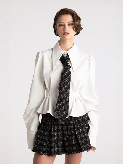 Kensie Top + Tie (Final Sale)