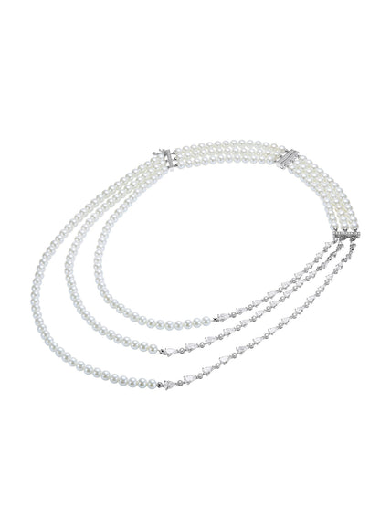 Amara Layered Pearl and Crystal Necklace