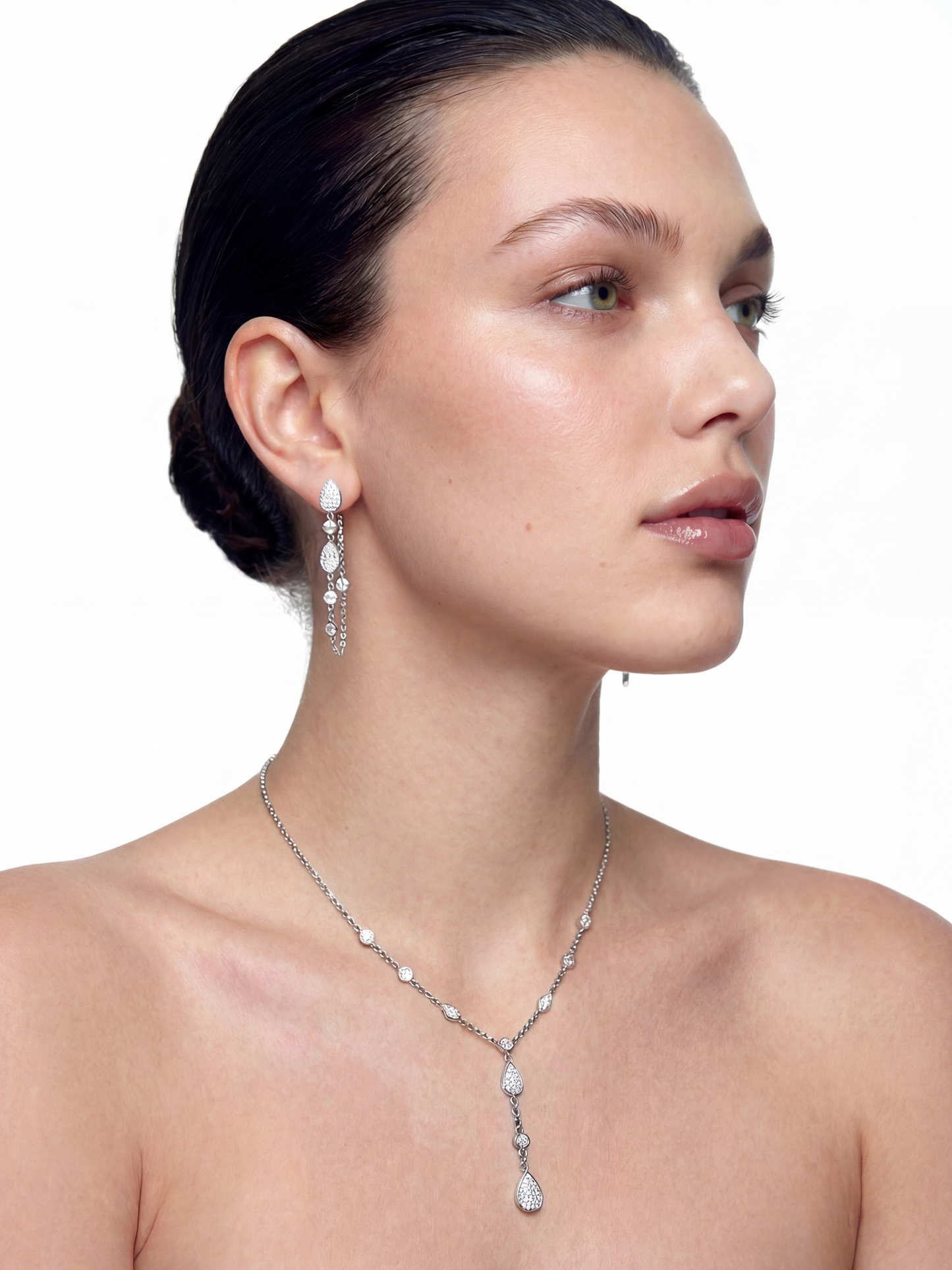 Amélie Crystal Drop Chain Earrings