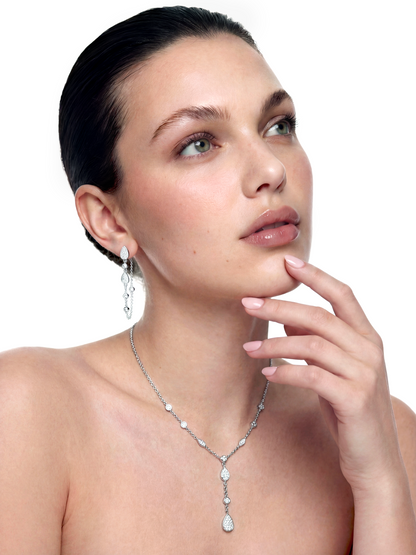 Amélie Crystal Drop Chain Earrings