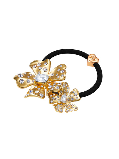 Lilenne Floral Gold Hair Tie