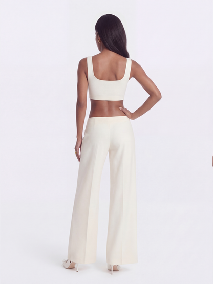 Natalia Tailored Cropped White Top