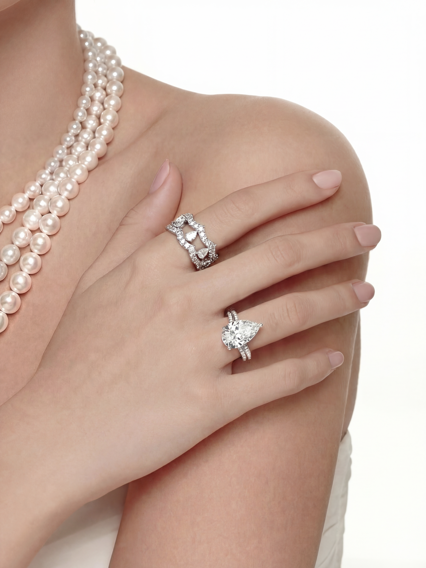 Daniela Pear Cut Crystal Ring